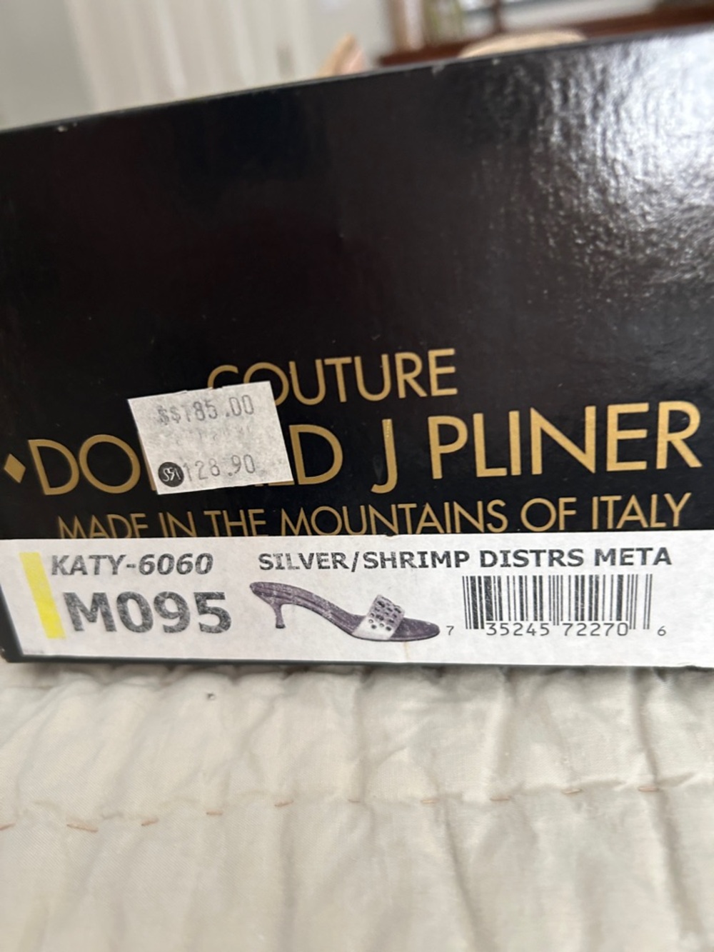 Donald J Pliner Silver/Shrimp Heeled Mule - Katy M095